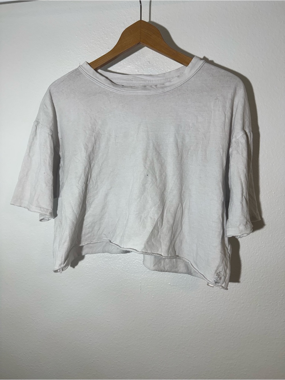 Free People Cropped Short Sleeve Women's Top - White